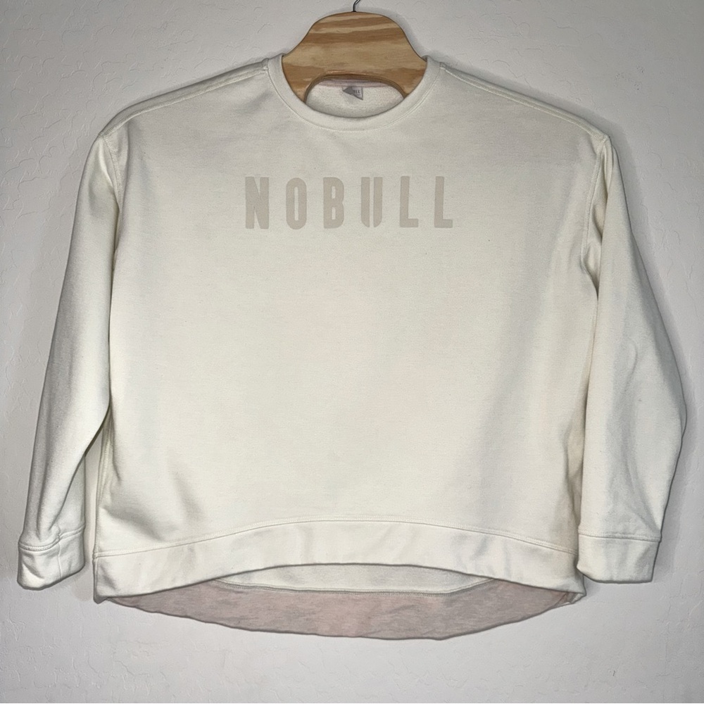 Nobull Sudadera XL Crewneck Sweater Cream Gym Outdoors Womens Athleisure Lounge